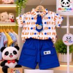 Mimi Panda Royal Blue Party Co-ord Set with Tie