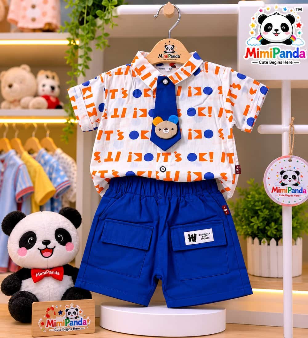 1 Mimi Panda Royal Blue Party Co-ord Set with Tie - Image 1