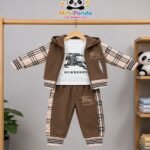 Luxe Royal Heritage 3-Piece Co-ord Set for Boys – Mocha Brown Edition