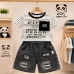 Mimi Panda Urban Stripe Denim Co-Ord Set