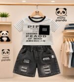 Mimi Panda Urban Stripe Denim Co-Ord Set