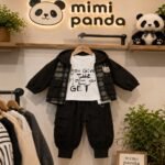 Luxe Midnight Cargo 3-Piece Co-ord Set for Boys – Black Edition