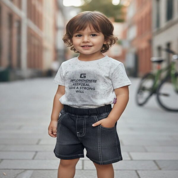 Mimi Panda Urban Comfort Denim Shorts Set
