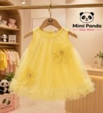 Sunshine Blossom Princess Dress for Girls – Sleeveless Floral Party Dress