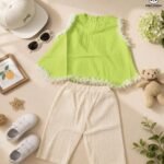Lime Green Sleeveless Top & Cotton Palazzo Co-Ord Set