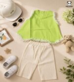 Lime Green Sleeveless Top & Cotton Palazzo Co-Ord Set