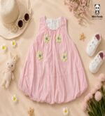 Blossom Bubble Dress for Girls – Sleeveless Cotton Party Dress