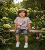 Luxe Dino Summer Co-ord Set for Kids – Blush Pink Edition - Image 2