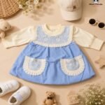 Lace Bubble Princess Dress for Girls – Full Sleeve Cotton Party Dress