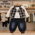 Mimi Panda Royal Check Winter 3-Piece Co-Ord Set