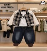 Mimi Panda Royal Check Winter 3-Piece Co-Ord Set - Image 6