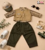 Mimi Panda Luxe Safari Heritage 3-Piece Co-ord Set for Boys – Olive Edition
