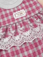 Plaid Lace Princess Dress for Girls – Full Sleeve Cotton Party Dress - Image 3