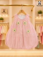 Blossom Bubble Dress for Girls – Sleeveless Cotton Party Dress - Image 3