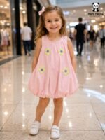 Blossom Bubble Dress for Girls – Sleeveless Cotton Party Dress - Image 2