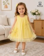 Sunshine Blossom Princess Dress for Girls – Sleeveless Floral Party Dress - Image 3