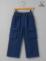 Butterfly Hoodie & Cargo Co-Ord Set for Girls – Grey & Navy Blue - Image 3