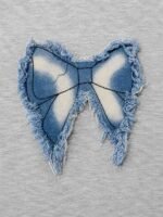 Butterfly Hoodie & Cargo Co-Ord Set for Girls – Grey & Navy Blue - Image 4