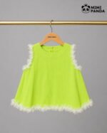 Lime Green Sleeveless Top & Cotton Palazzo Co-Ord Set - Image 2
