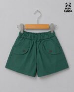 Peter Pan Collar Top & Forest Green Shorts Co-Ord Set - Image 3
