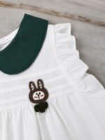 Peter Pan Collar Top & Forest Green Shorts Co-Ord Set - Image 4