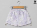 Premium Girls Lavender Tie-Dye Co-Ord Set with Foil Print Shorts - Image 3