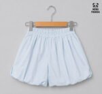 Premium Girls Sky Blue Lace Peplum Top & Bubble Shorts Co-Ord Set - Image 3