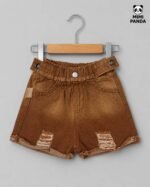 Girls Ribbed Cut-Out Tank Top & Distressed Denim Shorts Co-Ord Set - Image 3