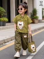 Lion Appliqué Shirt, Jogger Pants & Tote Bag 3-Piece Gift Set - Image 8