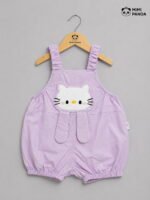 Baby Girls Kitty Appliqué Dungaree Romper & Printed T-Shirt Set - Image 2