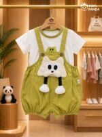 Baby Girls Fox Appliqué Dungaree Romper & Printed T-Shirt Set - Image 5