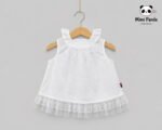 Premium White Embroidered Cotton Co-ord Set for Girls - Image 2