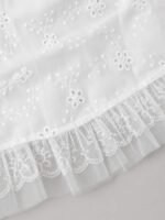 Premium White Embroidered Cotton Co-ord Set for Girls - Image 4