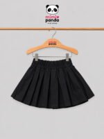 Elegant Sky Blue Bow Top & Black Pleated Skirt Co-ord Set for Girls - Image 3