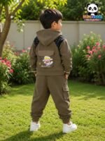 Luxe Heritage Cargo 3-Piece Co-ord Set for Boys – Olive Edition - Image 8