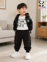 Luxe Heritage Cargo 3-Piece Co-ord Set for Boys – Olive Edition - Image 9