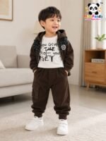 Luxe Heritage Cargo 3-Piece Co-ord Set for Boys – Olive Edition - Image 10