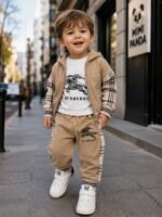 Luxe Royal Heritage 3-Piece Co-ord Set for Boys – Mocha Brown Edition - Image 10