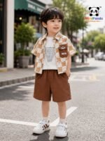 Mimi Panda Cocoa Check Summer Co-ord Set - Image 7