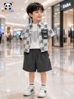 Mimi Panda Cocoa Check Summer Co-ord Set - Image 8