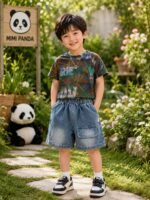 Mimi Panda Color Splash Denim Co-Ord Set - Image 8