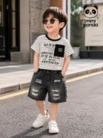 Mimi Panda Urban Stripe Denim Co-Ord Set - Image 6