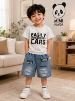 Mimi Panda Urban Denim Cars Co-Ord Set - Image 7