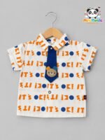 Mimi Panda Royal Blue Party Co-ord Set with Tie - Image 2