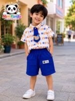 Mimi Panda Royal Blue Party Co-ord Set with Tie - Image 6