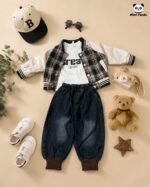 Mimi Panda Royal Check Winter 3-Piece Co-Ord Set - Image 8