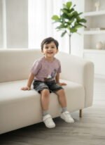 Luxe Dino Summer Co-ord Set for Kids – Blush Pink Edition - Image 6